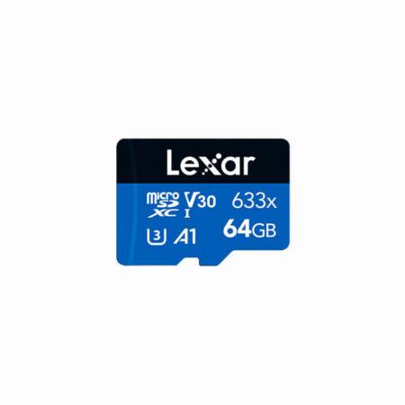 Lexar High Performance 633x Micro SDHC Card 64GB Black Blue