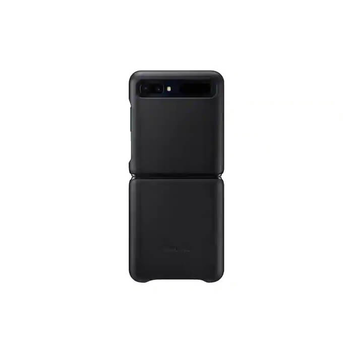 Samsung Galaxy Z Flip Leather Cover, Black