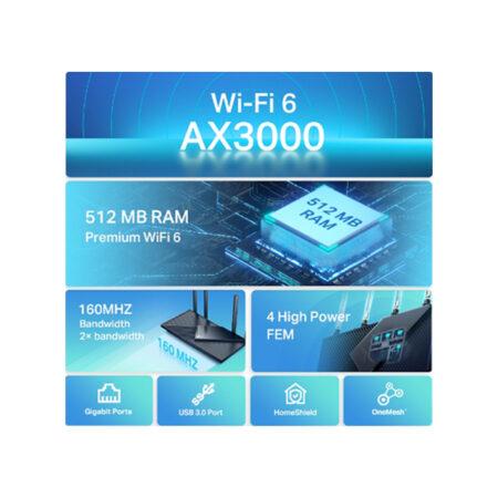Tp-Link (Archer AX55) AX3000 Dual Band Gigabit Wi-Fi 6 Router