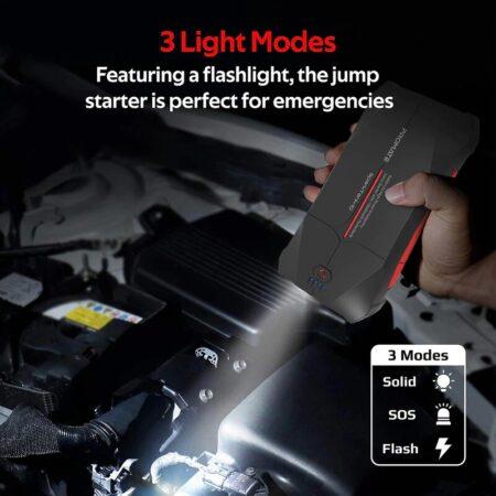 Promate 800A/12V High Power Emergency Jump Starter with 10000mAh PowerBank