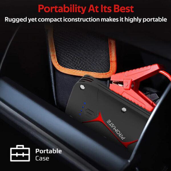 Promate 1200A/12V Heavy Duty Car Battery Booster with 16000mAh PowerBank